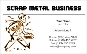 Scrap yard business cards