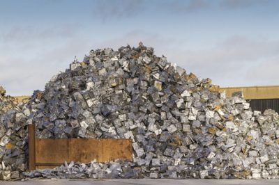 crushed cars scrap yard